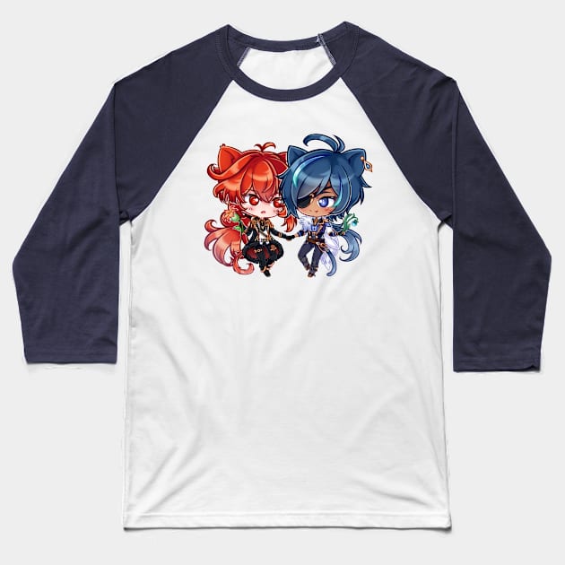 Chibi KaeLuc Baseball T-Shirt by HellaKumii